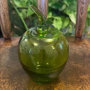 MCM Vintage Viking Green Glass Apple